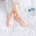 1Pair Silicone Casual Socks Toe Invisible Funny Natural Ultra-thin Women's Summer Five Finger Socks. 
