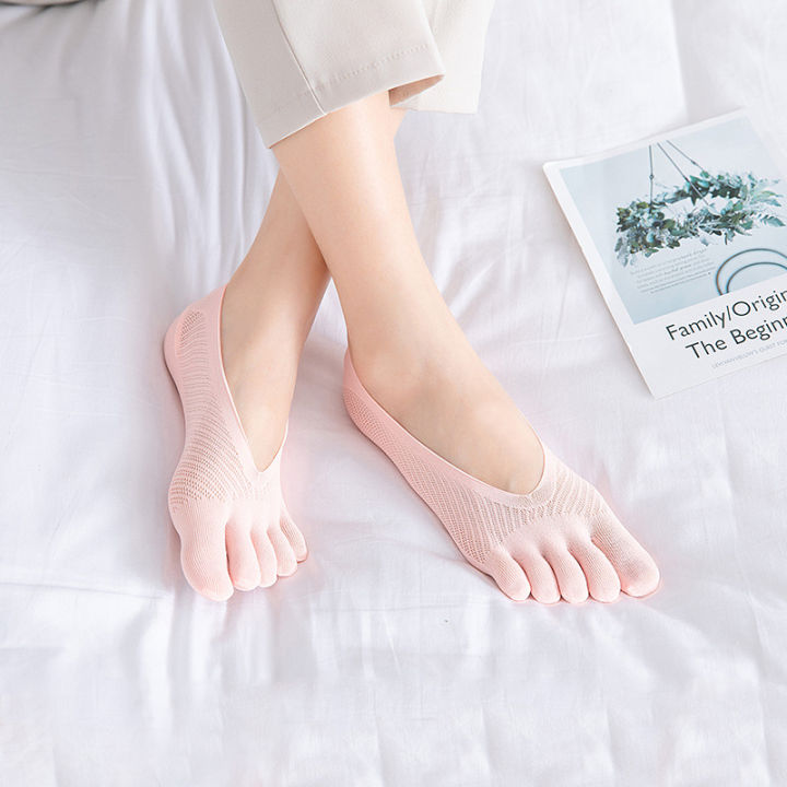 1Pair Silicone Casual Socks Toe Invisible Funny Natural Ultra-thin Women's Summer Five Finger Socks