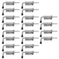 XHHDQES 20Pcs 5 Inch Stainless Steel Spring Loaded Latch Pin Barrel Bolt 2mm Thickened Door Lock Brushed.