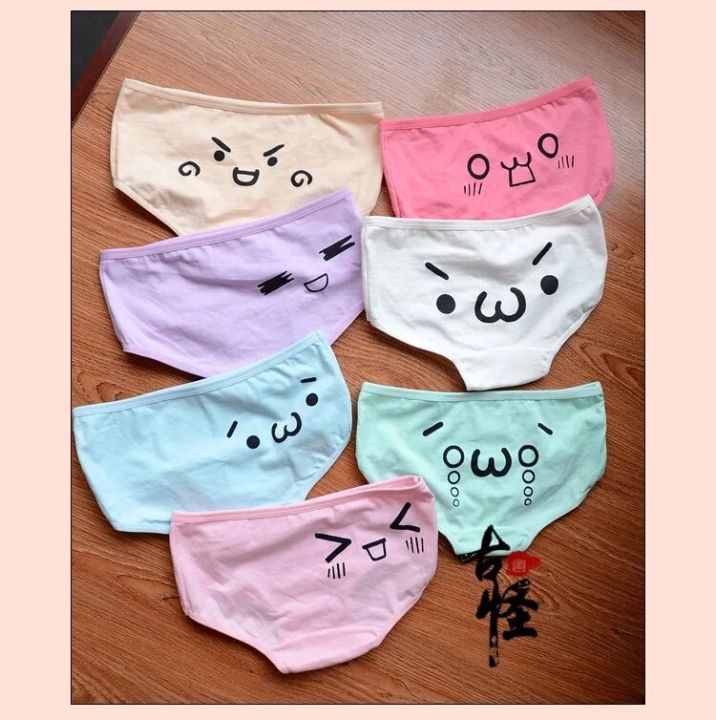 Cute%20Women%20Anime%20Kaomoji-kun%20Emoticon%20Intimate%20Panties%20Sun-Mon%20Underwear%20100%25%20Cotton%20Cosplay%20-%20Image%202