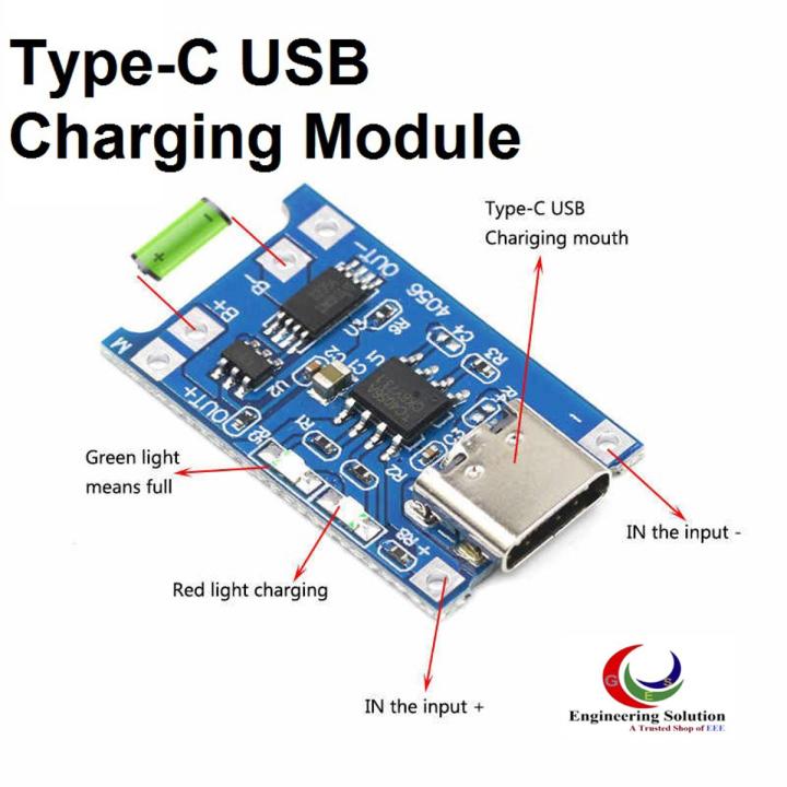 Type-C Charging Module-TP4056 Lithium Battery Charging Board 1A Type C