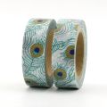 2PCS/lot Cute Peacock feather Decorative Washi Tape Paper DIY Scrapbooking Adhesive Tape Mask 1.5cm*10m School Office Supply.