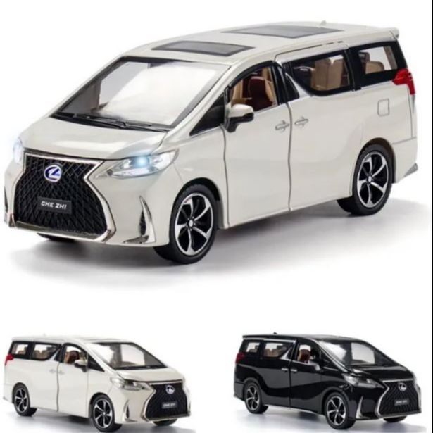 Car Model 1:24 Lexus LM Series LM300H Alloy Die Cast Car Model for Simulation Sound and Light Pull Back Toy , 1:24 die cast ca