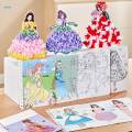 Sticker Activity Books Set DIY Painting Sticker Kids Scrapbooking Reusable Stickers DIY Colorful Princess Dress up Stickers for Party Favors.