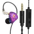 QKZ NUNE Audiophile Bass HiFi Headphones With Mic Wired Earphones Detachable Audio Cable Music Sport Monitors IEM Headsets AK6.