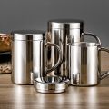 Double Wall Stainless Steel Coffee Mug with lid Portable Cup Travel Tumbler Coffee Jug Milk Tea Cups Double Office Water Mugs. 
