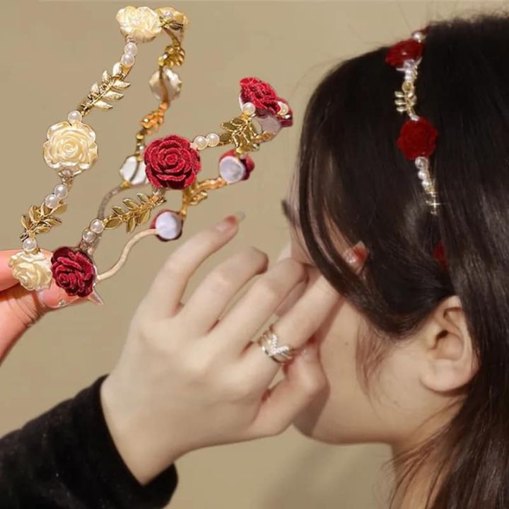 Simple and Elegant Rose Metal Headband for Women - 1 Pices