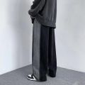 Spray Dyed Jeans for MeninsFashion High Street Wide Leg Daddy Pants Retro Draping Loose Straight Mop Pants. 