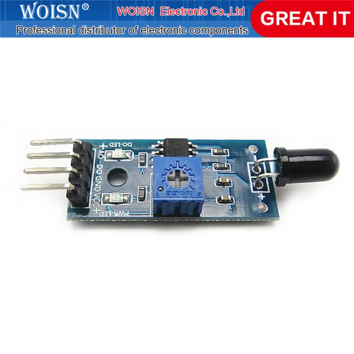 5pcs (Four pins) Flame sensor module Fire source detection module ...