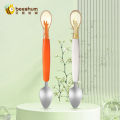 Beeshum Besham Double-ended Scraping Spoon Baby Learning Food Training Spoon Baby Feeding Spoon Baby Independent Feeding Spoon.