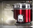 VISION 3.00 Liter 3 IN 1 Automatic Rice Cooker - Double Pot (SS and Non Stick) with Glass Lid. 
