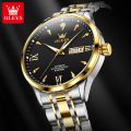 OLEVS  automatic mechanical   movementLuxurious stainless steel strap watch for men waterproof luminous calendar. 