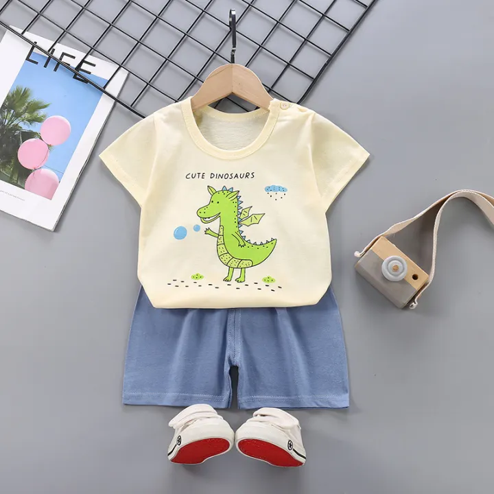 Children's%20short%20sleeve%20suit%20cotton%20girl%20new%20summer%20dress%20boy%20t-shirt%20shorts%20baby%20korean%20half%20sleeve%20children's%20clothes%20wholesale%20-%20Image%204