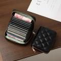 Women Short Wallets PU Leather Female Plaid Purses Leather Card Holder Wallet Student Small Zipper Woman Wallet Coin Purse. 
