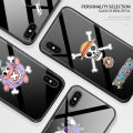 TA for OPPO A83 Back Cover Cartoon One Piece Ultra Thin Luminous Glass Phone Case for Boys for Man. 