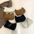 Winter Corduroy Underarm Bag Casual Women Shoulder Bags Travel Armpit Shopping Pouch Phone Pouch Female Chains Handbag Clutch. 
