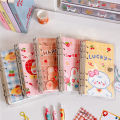 Creative Hand Ledger Set Notebook Mini Three-hole Loose-leaf Book Storage Cute Cartoon Girl Heart Diary Student Notebook. 