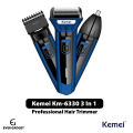 Kemei Km-6330 3 In 1 Professional Hair Trimmer Super Grooming Kit Shaver Clipper Nose Trimmer 3. 