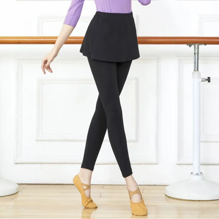 Dance%20Skort%20Women's%20Aerobics%20Body%20Practice%20Pants%20Teacher%20Ballet%20Pants%20Dance%20Pantskirt%20Fake%20Two-Piece%20Modal%20Lycra%20-%20Image%202