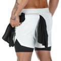 Running Shorts Men Sportswear 2 In 1 Compression Jogging Short Pants Double-deck Bottoms Gym Fitness Training Sport Shorts.