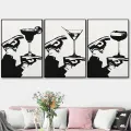 Black White Fashion Sneaker Cocktail Martini Margarita Espresso Martini Poster Canvas Painting Print Wall Art Picture Home Decor. 