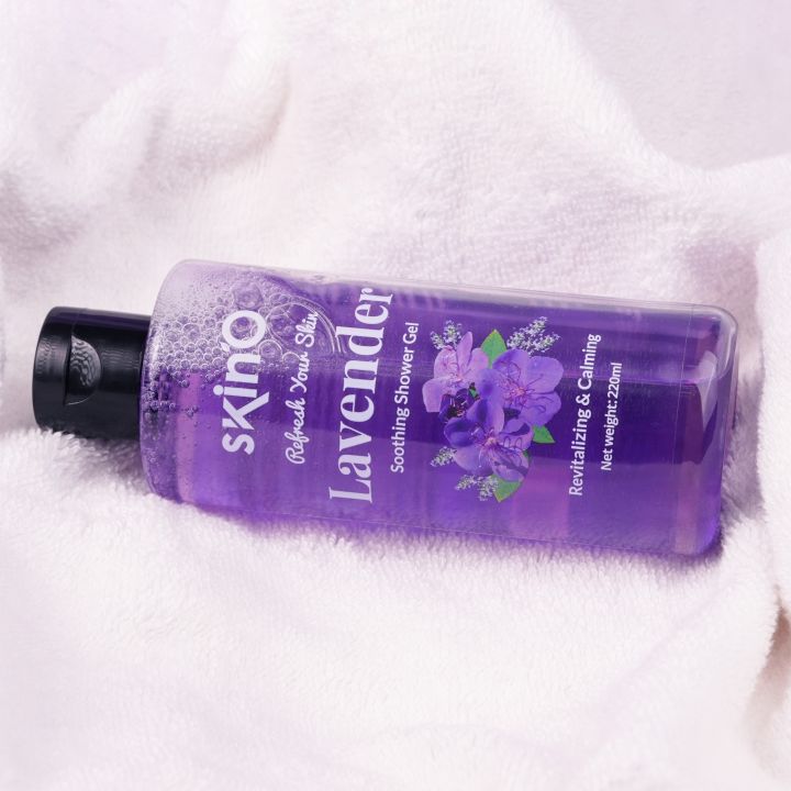 skin'O%20Lavender%20Soothing%20Shower%20Gel%20220ml%20-%20Image%204