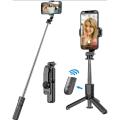 Xt-02 Flexible 2-in-1 Bluetooth Selfie Stick and Tripod with Remote Control, Extends Up to 70cm, Black/Grey.