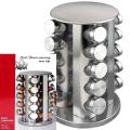 Spice Rack Stand Carousel Rotating Glass 16 Jars. 