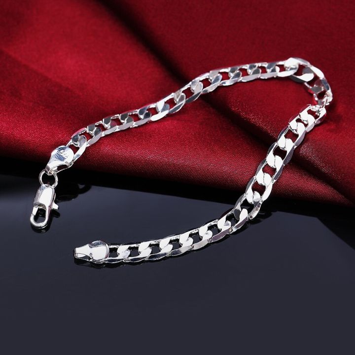 Men's%20925%20Sterling%20Silver%20Necklace%202/4/6/8/10/12MM%2040-75cm%20Face%20Chain%20Necklace%20Lobster%20Clasp%20Men%20And%20Women%20Engagement%20Jewelry%20-%20Image%204