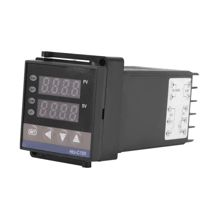 Digital PID Temperature Controller, REX-C100 Thermostat Temperature Controller Regulator, 100-240 V, Relay Output, 1500VAC, 14 Bit