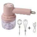 3In1 Electric Blender Wireless Food Cream Mixer USB Electric Egg Beater Handheld Garlic Chopper Meat Grinder Green. 