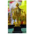 Gold Color Cricket & Football 8 Inch Mini Trophy - Cricket mini trophy - Football mini trophy - Mini trophy. 