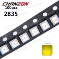 【Daily Necessities For Anyone Store】100pcs SMD 2835 LED Chip Yellow Sur Mount SMT 30mA DC 2V High Brightness 590nm Light Emitting Lamp for PCB. 