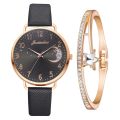 【Exclusive Offer】Fopul Mall Women's Fashion Leather Band Quartz Set Numbers Dial Bracelet Watches Clock Relogio Mujer. 