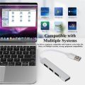 USB Type C Hub 4Port Adapter USB 3.0 Multi Splitter 4 in 1 Docking Station UltraSlim SuperSpeed Aluminum For Computer Laptop PC. 