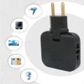 3 in 1 Mutli Plug Travel Adapter Socket (3 Power Socket) High Power EU Bangladesh Standard 180° Rotating Coverter Socket AC Adapter.