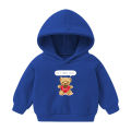 Spring New Children's Sweatshirt Korean Hooded Sweatshirt for Boys and Girls Cartoon Top with Fleece Bear.