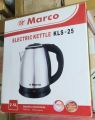 Marco Nova Electric Kettle 2.5 Litter Kls-25 Black & Silver Color Electric Kettle For Boiled Water And Making Tea.
