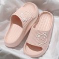 Home Summer Women Men's Slippers Thick Flat Platform Beach Slides Soft Bath Cartoon Sandals Massage Couple Ladies Shoes.