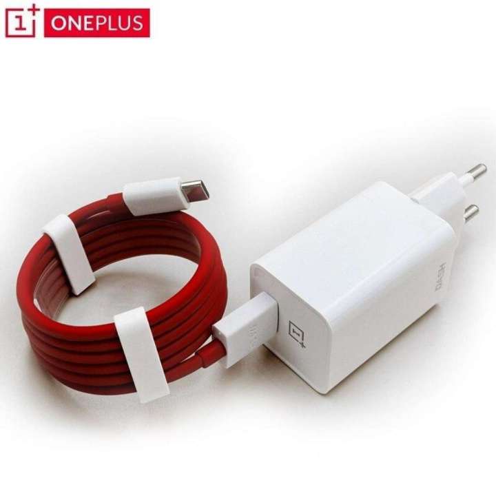 Dash Charger Oneplus 1+ 3 3T 5 5T with Type-C Cable - White and Red
