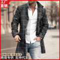 2023 Woolen Printed Casual Coat Men's Jacket Woolen Coat New.