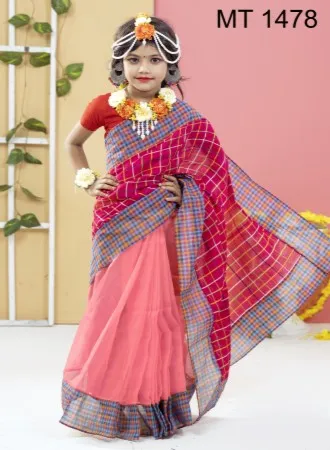 Tangail%20Tat%20Multicolor%20Shari%20Ready%20made%20Half%20Silk%20Sari%20for%20Baby%20Girl%20-%20%E0%A6%B6%E0%A6%BE%E0%A7%9C%E0%A6%BF%20-%20Exclusive%20High%20Quality%20Comfortable%20Exquisite%20saree%20for%20women%20-%20Image%202