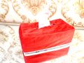 Tissue Box Holder/Cover Made By Pakistani Velvet Measurement Length 9.5 Inch Wide 5 Inch-Multicolored.