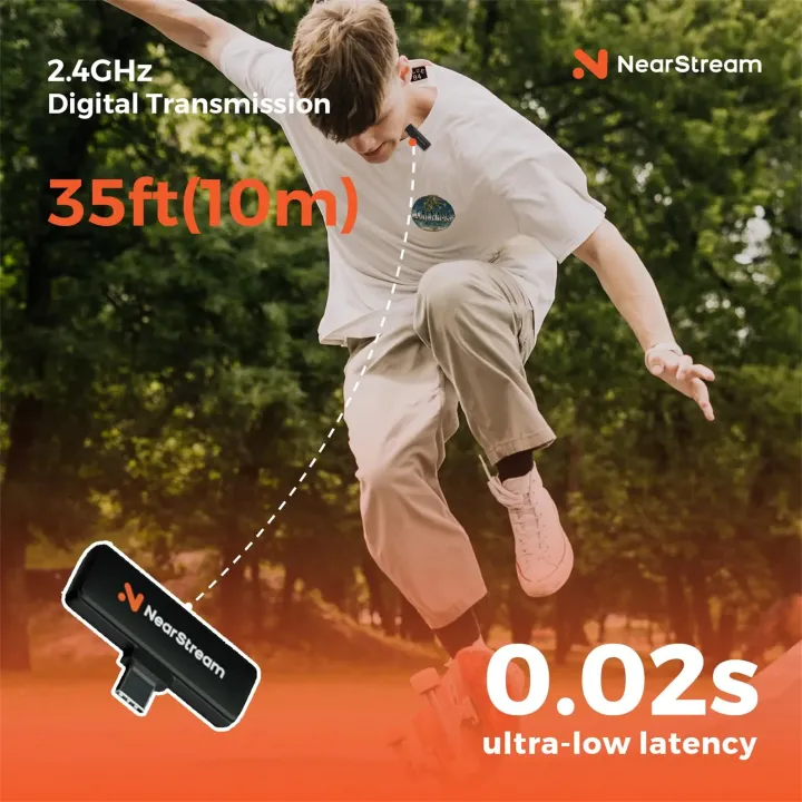 Nearstream%20AWM10T%20Wireless%20Lavalier%20Microphone%20for%20iPhone%20iPad%20Android%20Lapel%20Mic%20for%20Vlog%20Interview%20Live%20Streaming%20-%20Image%203