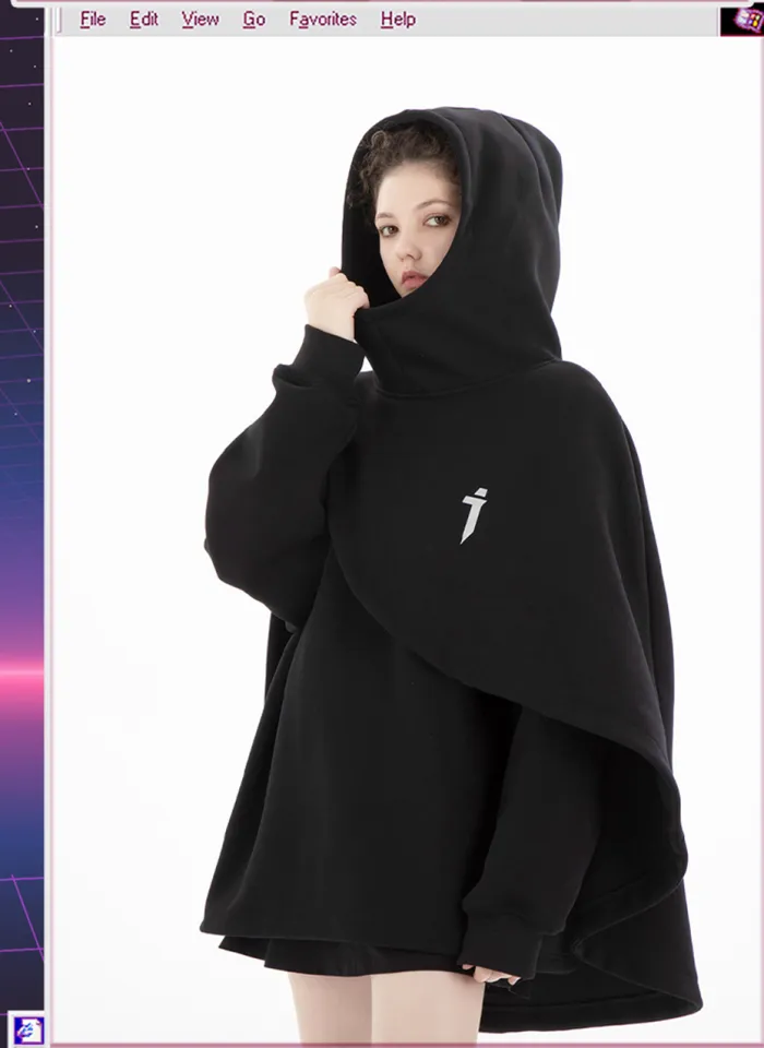 Cloak style hoodie hotsell