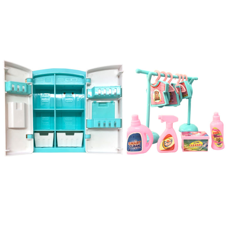 CUANFEN%20NK%20Mix%20Doll%20Toys%20Mini%20Mirror%20Bed%20Table%20Kitchen%20Fridge%20For%20Barbie%20Accessories%20Doll%20For%20Kelly%20Tableware%20Play%20House%20Furniture%20JJ%20-%20Image%203