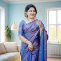 Women's Kanjivaram Soft Semi-Silk Saree – Jacquard Zari Woven Design with Blouse Piece.