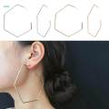 Simple Hexagonal Geometric Ear Studs Earrings Jewelry - Golden.