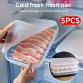 Hourser 5Pcs Food Storage Containers Transparent PE soft cover fish and meat frozen preservation box Freezer Container Fresh Box. 