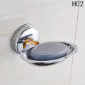 ABS Strong Suction Soap Dish Holder Tray Bathroom Shower Chrome Accessory. 